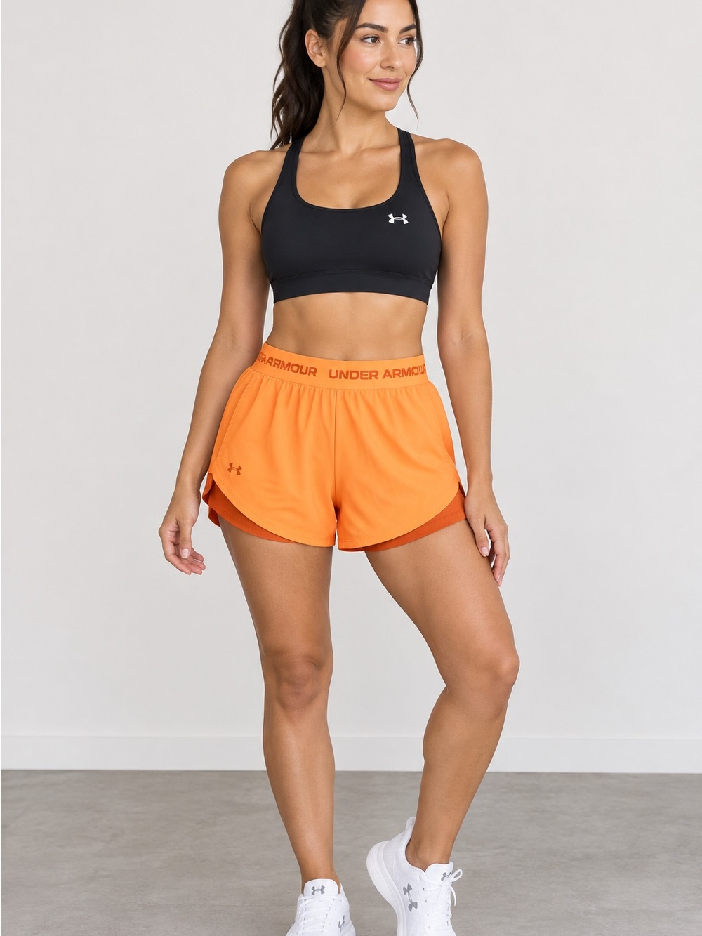 Under Armour Women’s Running Athletic Shorts Size Medium Orange Performance